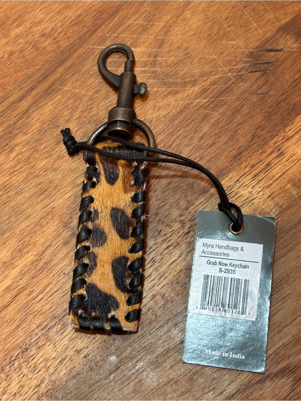Myra Bag-Cheetah And Cowhide Wristlet Key fob-NWT - Picture 2 of 4
